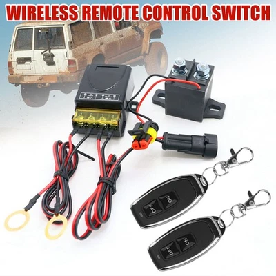 Wireless Remote Car Battery Disconnect Kill Master Switch Power Isolator System# - Image 1 of 4