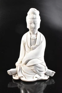 S1877: XF Chinese White porcelain BUDDHIST STATUE sculpture Ornament Buddhist - Picture 1 of 9