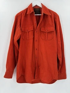 Eddie Bauer Vintage Button Down Shirt Mens Large Orange Long Sleeves Pockets 90s - Picture 1 of 23