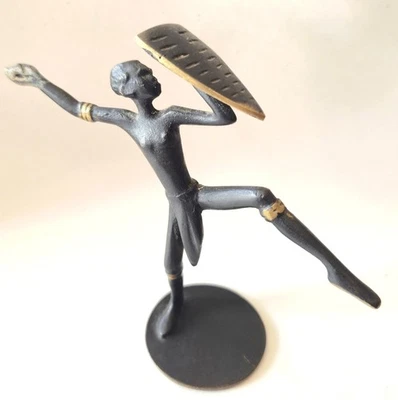 Richard Rohac Ära Afrikanerin Speertänzerin Hagenauer Bronze Wien - Bild 1 von 4