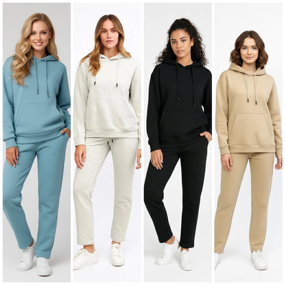 Mujeres Damas Chándal Polar Chándal Ropa de Salón Suéter Pantalón Conjunto Co-Ord Foto 1 de 1