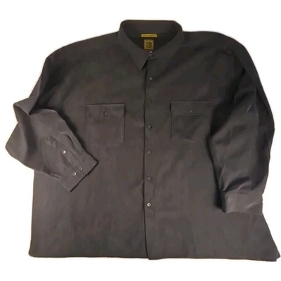 Camisa de manga larga Bruno B para hombre 4X con botones negra de gamuza microfibra  Foto 1 de 4