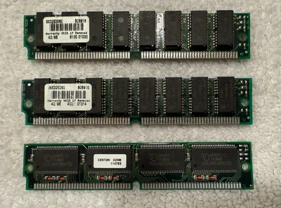 32MB 72-pin EDO SIMM, 60 ns — Non-ECC, Unbuffered — Lot of 3 as Pictured - Image 1 of 2