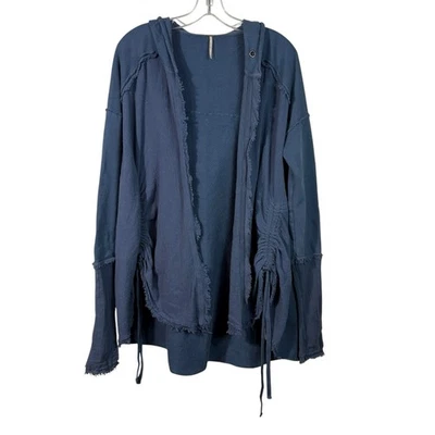 Легкий кардиган Free People Get Yer марлевый синий искусственно состаренный собранный в рюш сбоку XS - Изображение 1 из 4