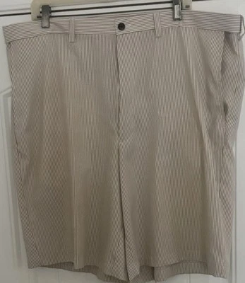 Pantalones Cortos Haggar Hombre Talla 42 Blanco Beige Rayas Nuevos con Etiquetas (E827) Foto 1 de 2