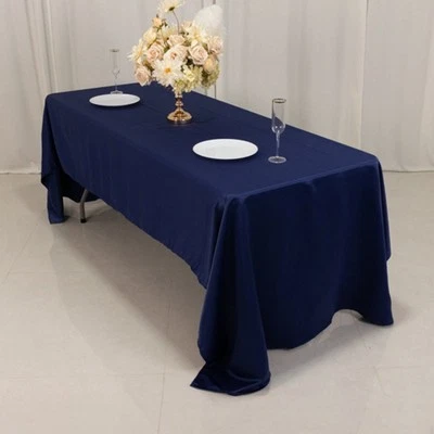 Navy Blue 60x126" RECTANGLE Lamour Satin TABLECLOTH Wedding Party Home Banquet - Image 1 of 4