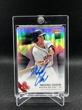 2015 BOWMAN'S BEST MICHAEL CHAVIS REFRACTOR AUTO RED SOX B15-MC