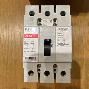 GD3030 EATON CIRCUIT BREAKER FEED-THRU 30AMP 3 POLE 480Y VAC NEW - Picture 1 of 7