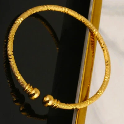 Juego de 2 pulseras pequeñas de oro amarillo de 18k rellenas de plata tamaño 7" a 8" D712 Foto 1 de 4