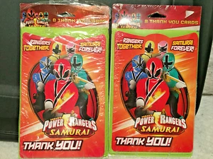 New Power Rangers Samurai Thank You Cards Set of 2 ~16 total cards - Picture 1 of 2