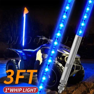1X 3FT LED Light Whip Flag Pole Light Blue Beach Lamp for ATV UTV Off-Road Buggy - Bild 1 von 8