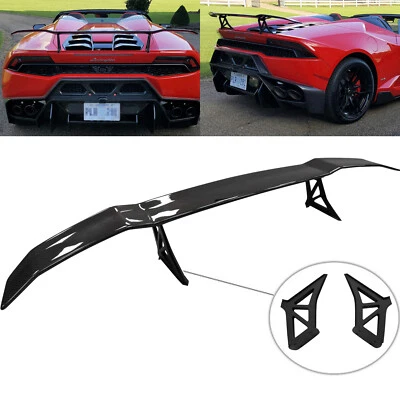 For 2014-2018 Lamborghini Huracan LP610 Real Carbon Rear Trunk Spoiler Wing - Image 1 of 4