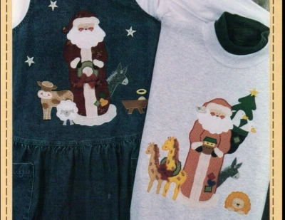 Santa's Faith Santa Manger Noah's Applique Sewing Pattern Primitive Folk Country - Image 1 of 2