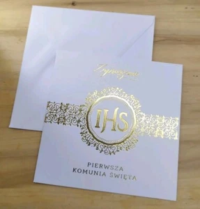 Zaproszenie Komunijne Zaproszenia Na Komunie Święta Komunia Communio invitation - Picture 1 of 6
