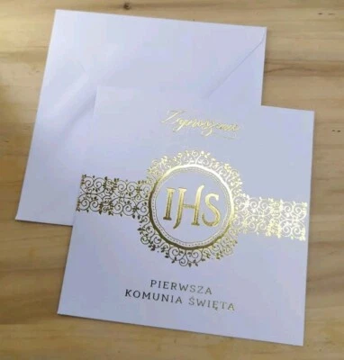 Zaproszenie Komunijne Zaproszenia Na Komunie Święta Komunia Communio invitation - Image 1 of 4