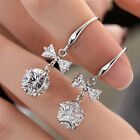 Fashion Silver Cubic Zirconia Drop Earrings Women Wedding Party Jewelry Gifts