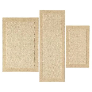 Mainstays Machine Washable Faux Sisal Beige Border Indoor Accent Rug Set - Picture 1 of 8