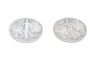 1943 & 1946  Walking Liberty Half Dollar Coin (Two) - Picture 1 of 7