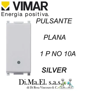 PULSANTE VIMAR PLANA 14008.SL 1P NO 10A SILVER - Foto 1 di 4