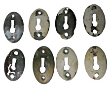 8 Vintage Antique Keyhole Brass Escutcheon Cover Plates Oval