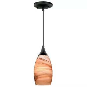Vaxcel Milano Mini Pendant Toffee Swirl Glass, Oil Rubbed Bronze - P0173 - Picture 1 of 1
