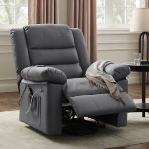 Power Lift Faux Leather Recliner With USB Ports