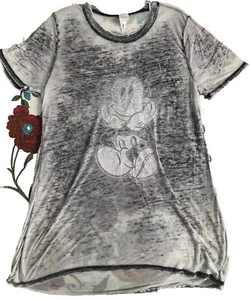 PUNK Distressed Disney Mickey Mouse Trashed Womens See Through T-Shirt Size L - Picture 1 of 6