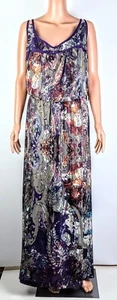 Suzi Chin for Maggy Boutique 100% Silk Multicolor Maxi Party Dress size 20W - Picture 1 of 3