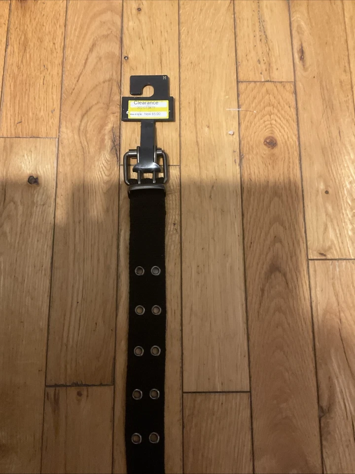 KIDS BLACK ART CLASS CANVAS GROMMET BELT SIZE M