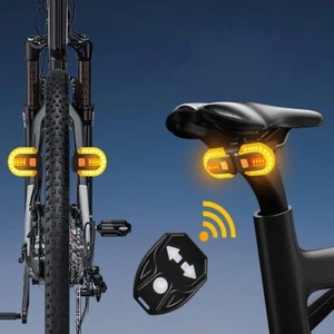 Turn Signals for Bicycles with Alarm, USB Charging Remote Control Split/Integrat - Picture 1 of 8