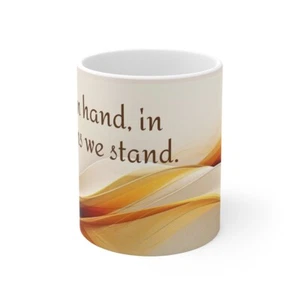 Golden brauner Becher - ""Becher in der Hand, in Träumen stehen wir"" Zitat - Bild 1 von 4
