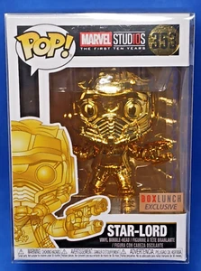 Funko Pop Marvel Studios Star-Lord Gold Chrome esclusivo Bobble-Head #353 - Foto 1 di 6