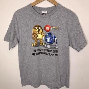 Star Wars M&Ms T-shirt youth XL kids teen tee grey 2005 snack parody crossover - Picture 1 of 7
