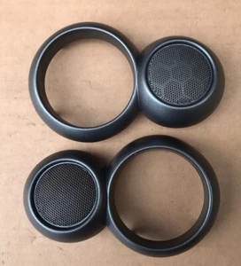 BMW MINI R50 R52 R53 PAR DE MANIJAS DE PUERTA DELANTERA TWEETER GRIS ENVOLVENTE 2001-2006 - Imagen 1 de 2
