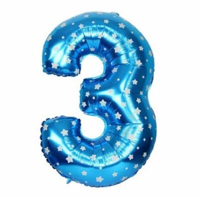 16" Foil Balloon Number 3 Birthday Age Party Wedding Fun Inflatable Banner Decor - Image 1 of 2