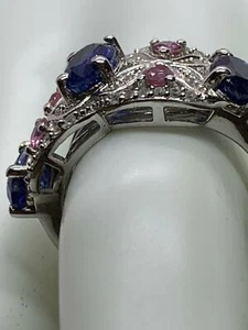 Kaschmir Kyanit Ring mit rosa Saphiren - was für ein schöner Ring!!! - Bild 1 von 3