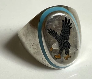 Signed BB Ben Becenti Navajo Sterling Silver Ring - Picture 1 of 5