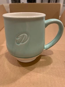 Taza inicial monograma moteado reactivo Tag Teal letra D taza café té  - Imagen 1 de 3
