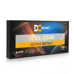 DC MONT 120Ah 12V Slimline Lithium Battery LiFePO4 Phosphate Deep Cycle Charger - Picture 1 of 11