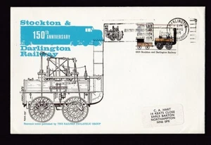 1975 Railway 7p stamp very rare 150th S&D slogan Railway Philatelic Group cover - Picture 1 of 1