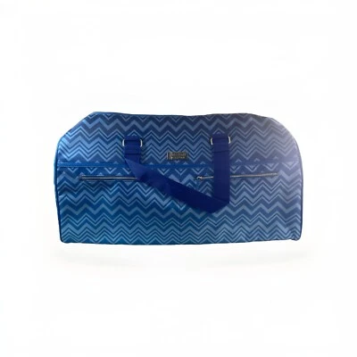 MISSONI PARFUM Extra Large Duffle Travel Bag Handles Shoulder Strap Blue Waves - Image 1 of 4