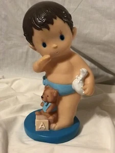 Vintage Baby Shower Party Table Decoration: Blue Baby Boy Figure Plastic/vinyl - Picture 1 of 6