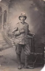 21-46E) CARTOLINA FOTOGRAFIA RITRATTO MILITARE CAMPAGNA DI LIBIA 1911 1912 - Bild 1 von 2