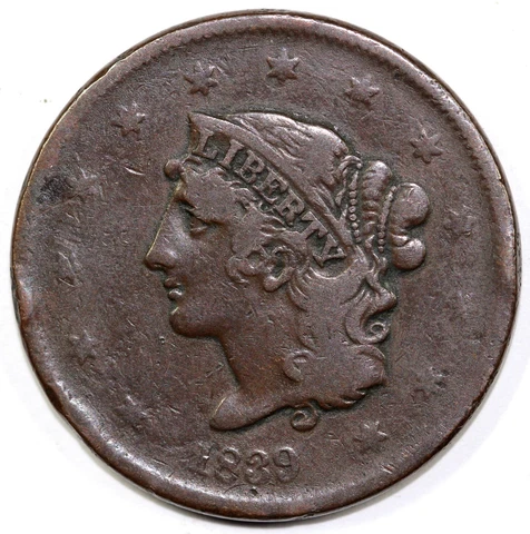 1839 1c N-14 Matron Head Large Cent Cover