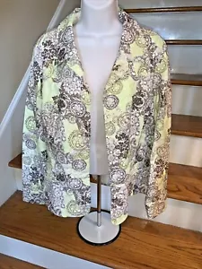 CHRISTOPHER & BANKS Paisley Circle Light Weight Jacket Blazer Size XL ❤️tb12m18 - Picture 1 of 8