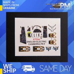 Kelik K72164 1/72 English Electric Canberra PR9 Interior 3D Decals for Airfix Kit - Bild 1 von 6