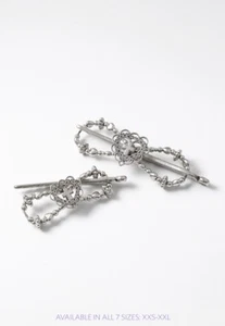 Lilla Rose Silver Cross in Heart Flexi Hair Clip FX-3667 S (Small) - Picture 1 of 2