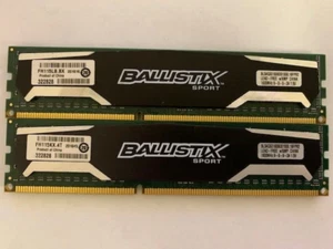 BALLISTIX 8GB KIT (4GBX2) DDR3-1600MHz PC3-12800 1.5V BLS4G3D1609DS1S00.16FPR2 - Picture 1 of 2