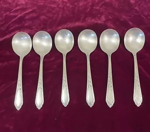 LOT OF 6 Oneida Camille 1937 Oval Soup Spoons Community Par Wedding Flatware - Picture 1 of 8