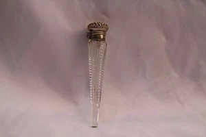 MAGNIFICENT 19C EUROPEAN STERLING SILVER CRYSTAL RARE PERFUME BOTTLE - Picture 1 of 7